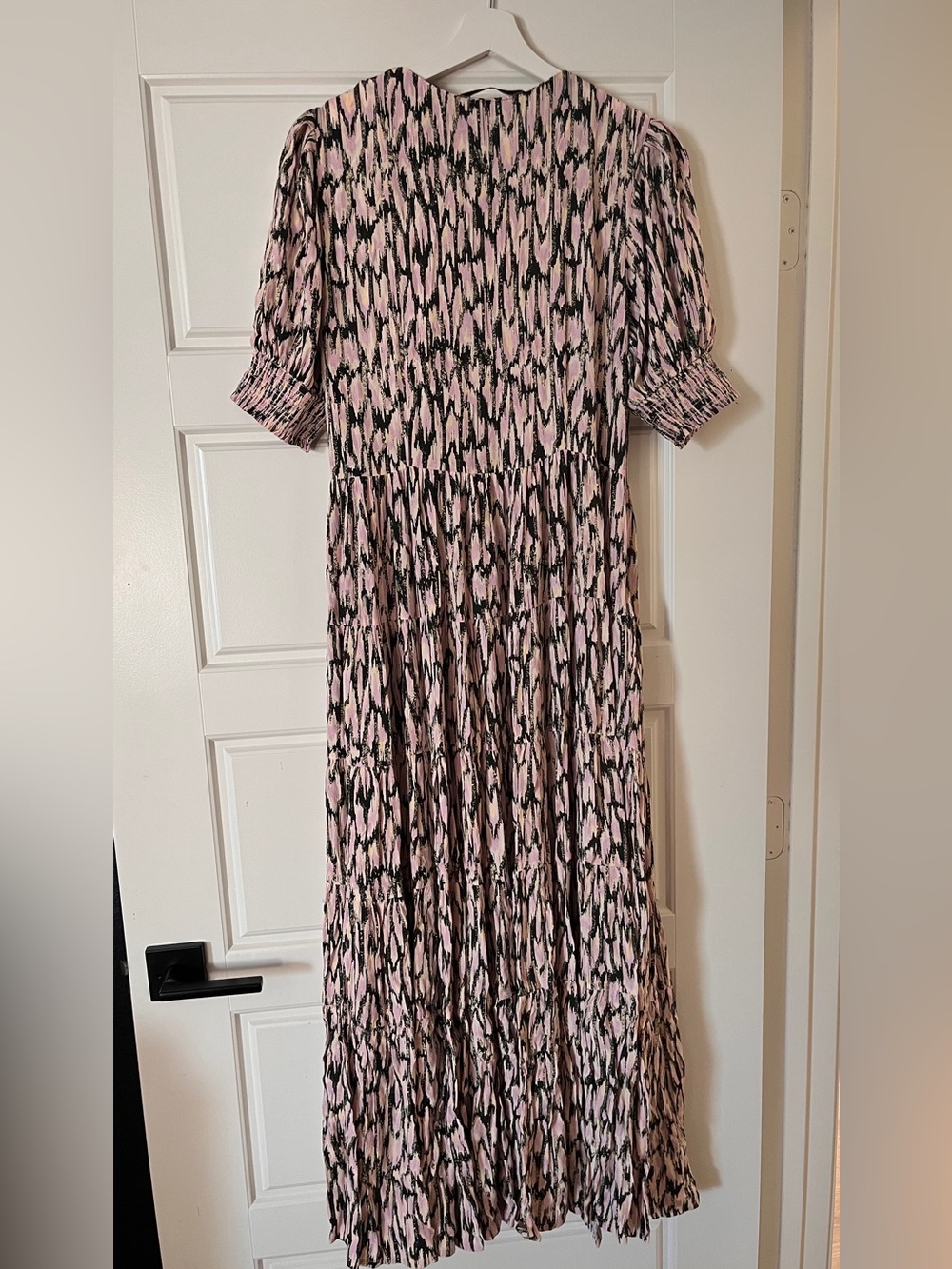 Scotch & Soda Pink and Black Tiered Maxi Dress - Picture 2 of 9